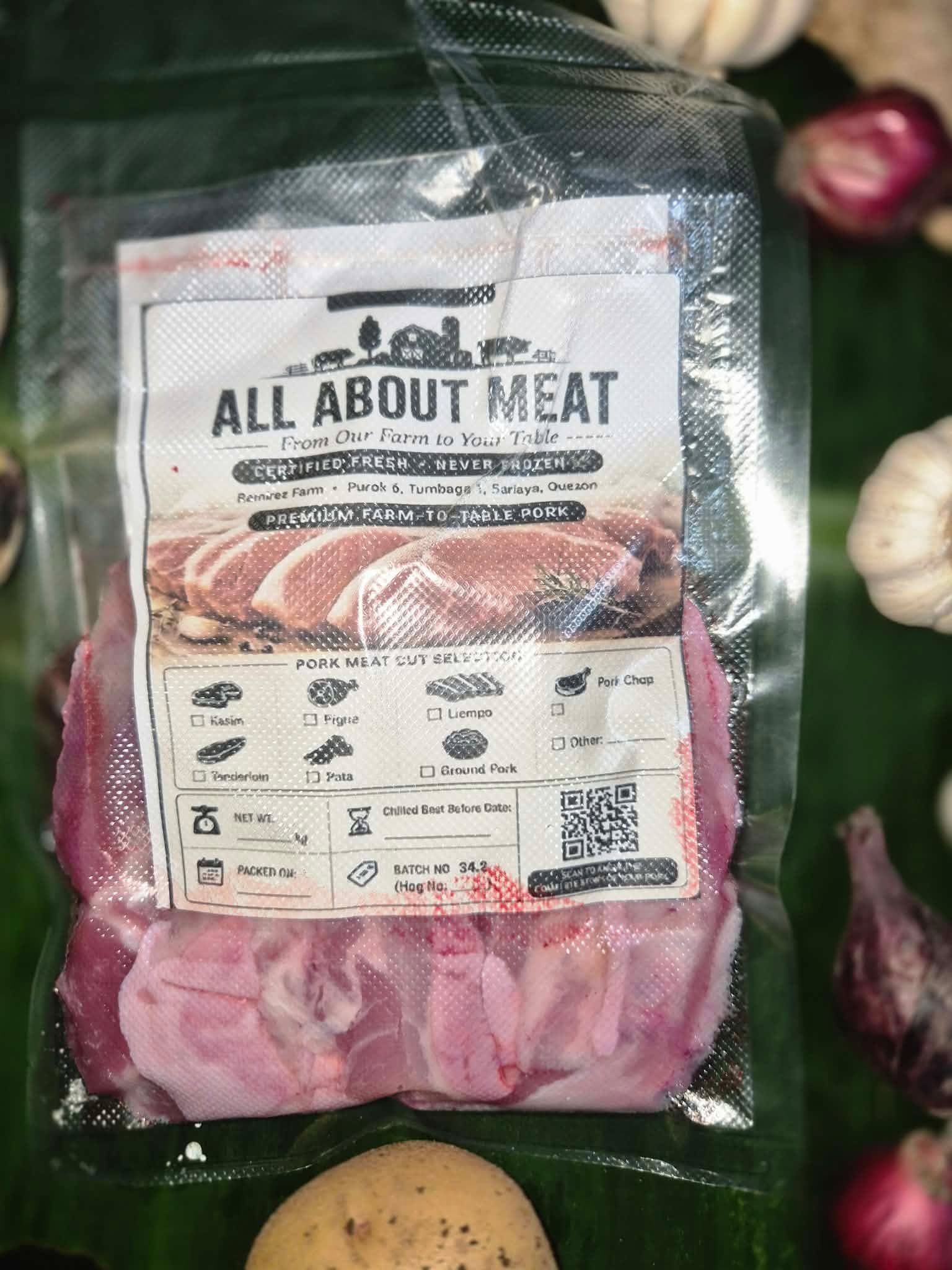 All About Meat pork chop pack with fresh produce